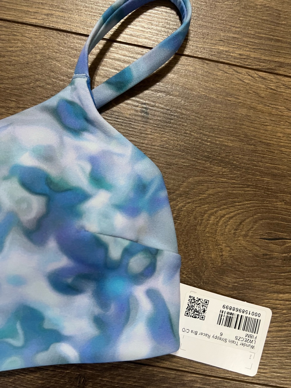 Lululemon Wunder Train Strappy Racer Bra C/D Filament Blue Multi Size 6 NWT - Picture 4 of 6